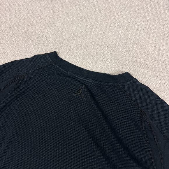 Air Jordan Shirt Mens 2XL Black Thermal Waffle Knit Crew Neck Pullover Tee - Picture 4 of 8